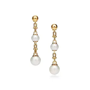 Tiffany & Co. Серьги HardWear Triple Drop Link Earrings in Yellow Gold with Freshwater Pearls - фото 1