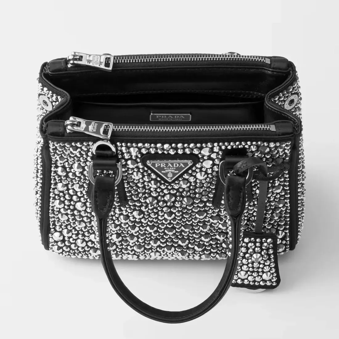 Prada Сумка Galleria из сатина с декорированием - фото 4