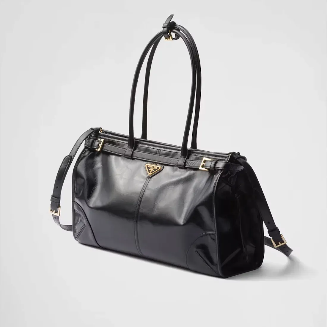 Prada Большая кожаная сумка Black - фото 3