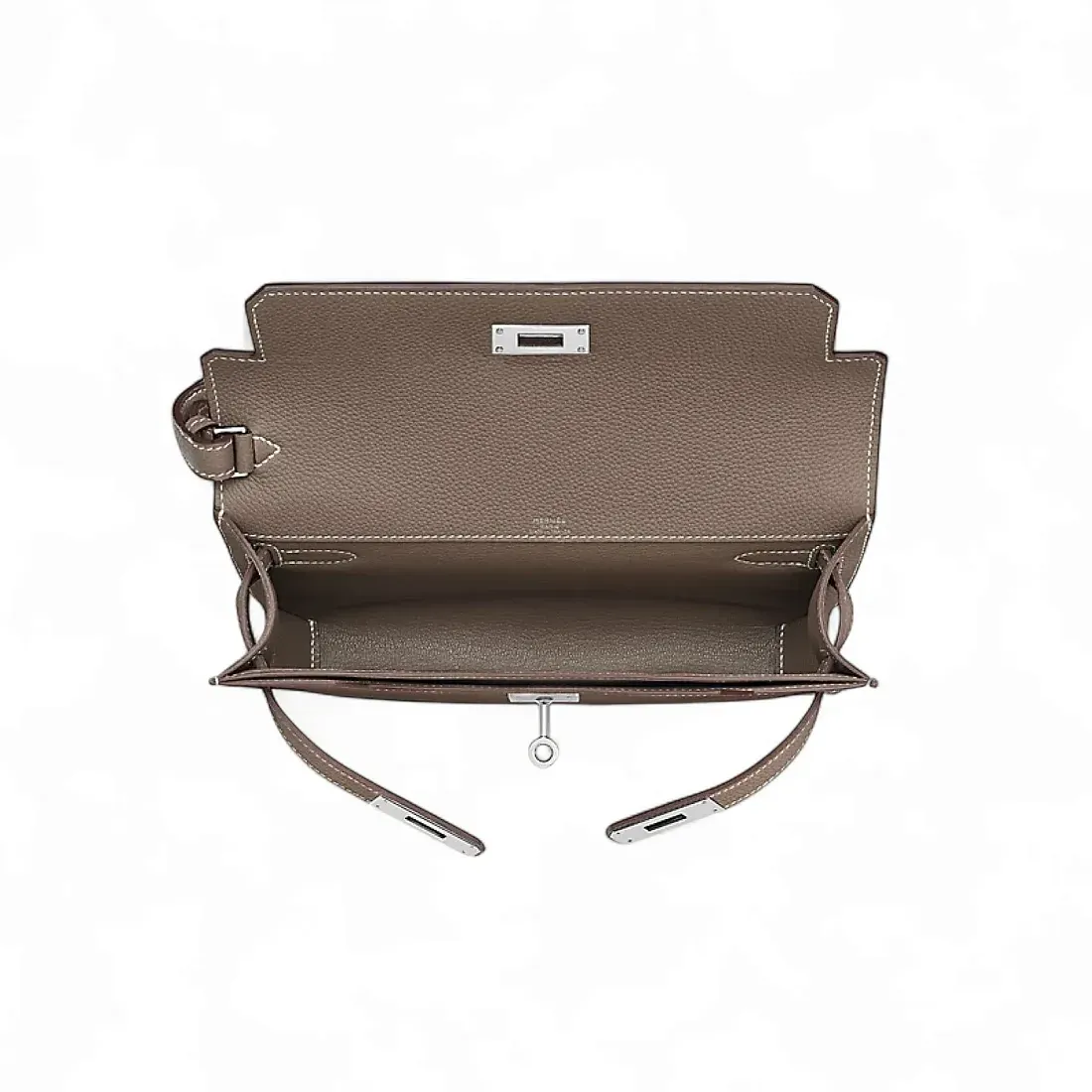 Hermès Сумка Kelly Depeches 25 Etoupe Togo Palladium Hardware - фото 4