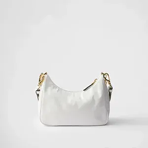 Prada Мини-сумка из лакированной наплак-кожи Re-Edition White - фото 4
