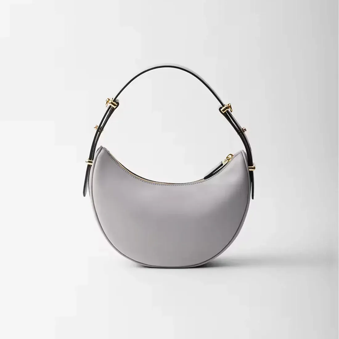 Prada Маленькая кожаная сумка через плечо Arque Granite Gray - фото 5
