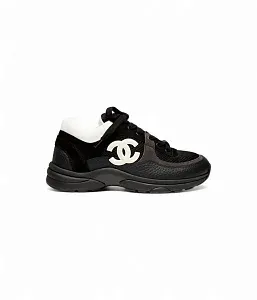 Chanel Кожаные кроссовки Black/White - фото 1