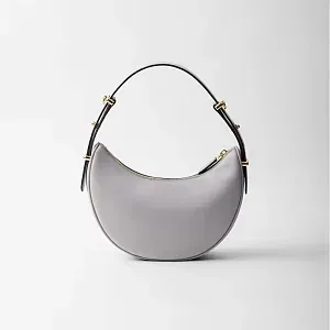 Prada Маленькая кожаная сумка через плечо Arque Granite Gray - фото 5