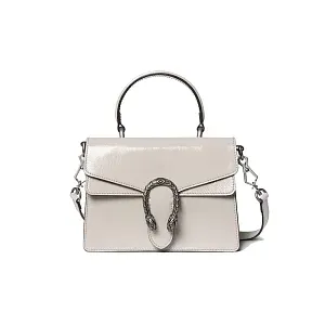 Gucci Мини-сумка с верхней ручкой Dionysus Light Grey Patent - фото 1