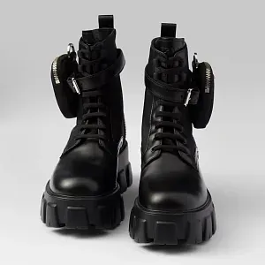 Prada Ботинки Monolith из кожи и Re-Nylon Black - фото 6