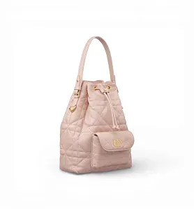 Dior Сумка Bucket Caro Small Powder Pink - фото 3