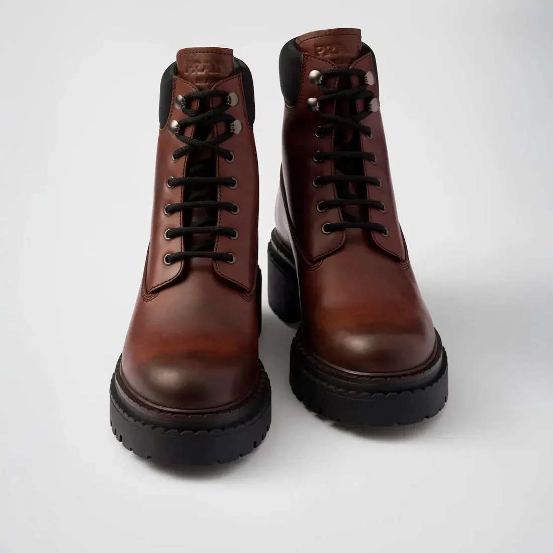 Prada Ботинки из кожи и Re-Nylon Ebony - фото 4