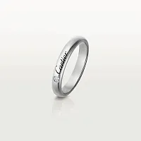 Cartier Обручальное кольцо с 1 бриллиантом C de 3 мм Platinum - фото 1