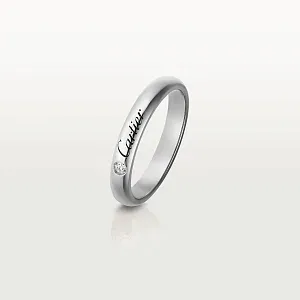 Cartier Обручальное кольцо с 1 бриллиантом C de Men 3 мм Platinum - фото 1