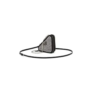 Prada Треугольная мини-сумка из атласа и кожи с декором Crystal - фото 1