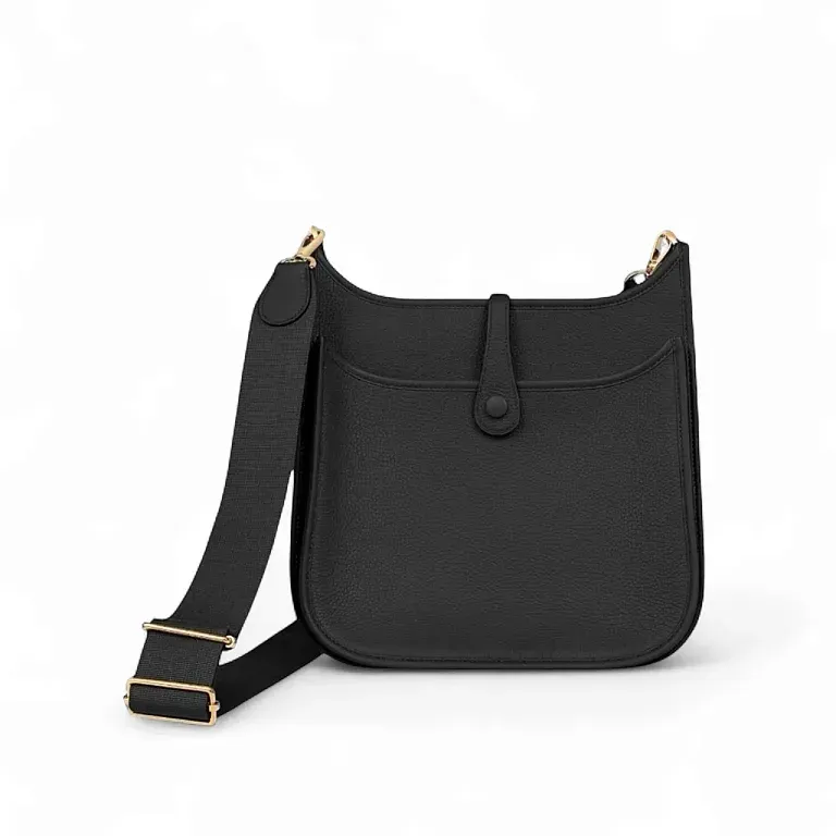 Сумка Hermes Evelyne 29 Black Clemence Gold Hardware - фото 2