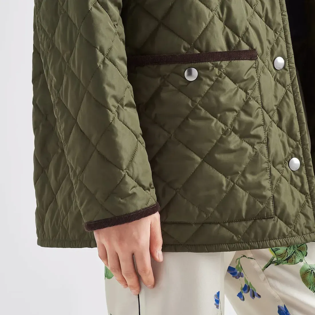 Prada Легкая куртка из Re-Nylon Military Green - фото 4