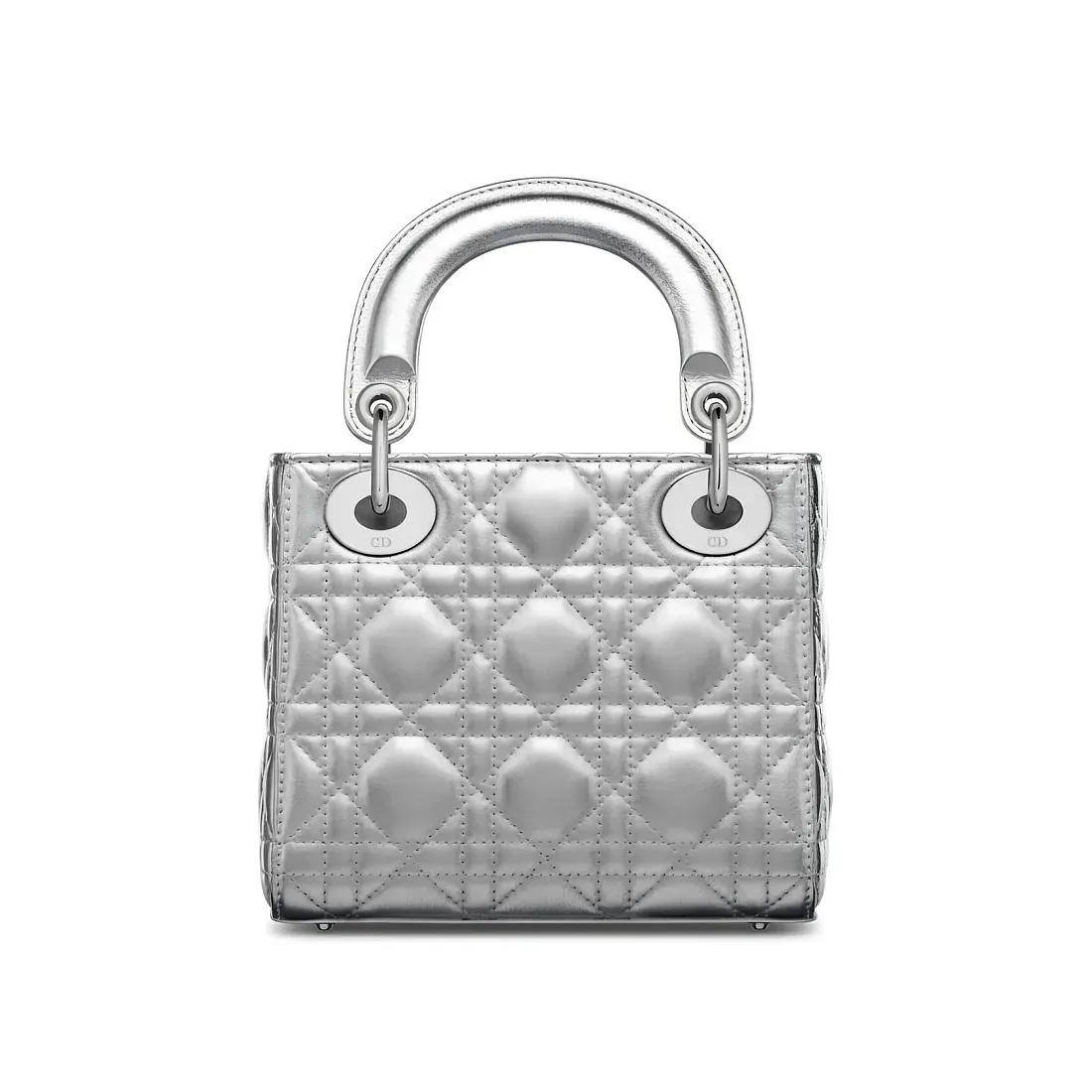 Dior Сумка Lady silver-tone metallic мини-формата - фото 3
