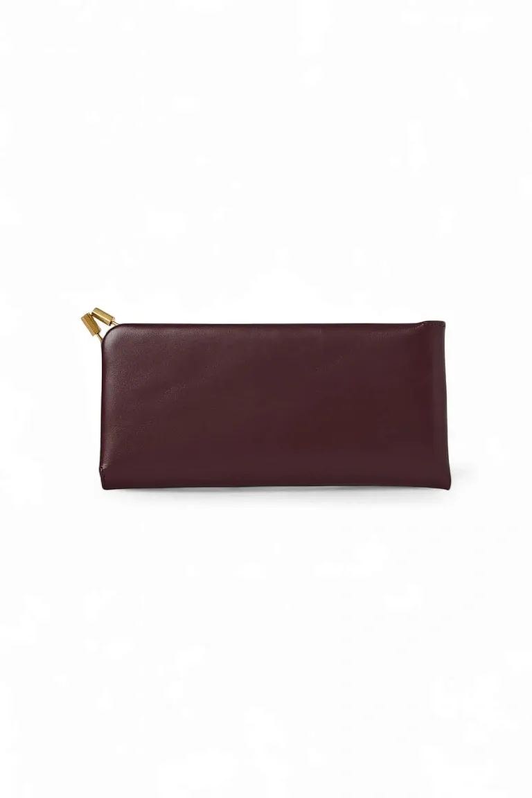 Футляр для солнцезащитных очков Clasp Black из кожи The Row Borgogna - фото 1