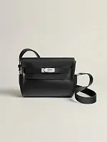 Hermès Сумка Kelly Messenger PM Noir Evergrain Palladium Hardware - фото 1