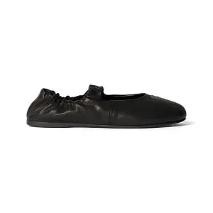 Miu Miu Балетки Ruches nappa leather ballerinas Black - фото 1
