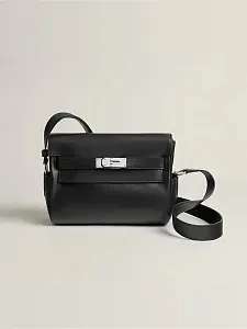 Hermès Сумка Kelly Messenger PM Noir Evergrain Palladium Hardware - фото 1