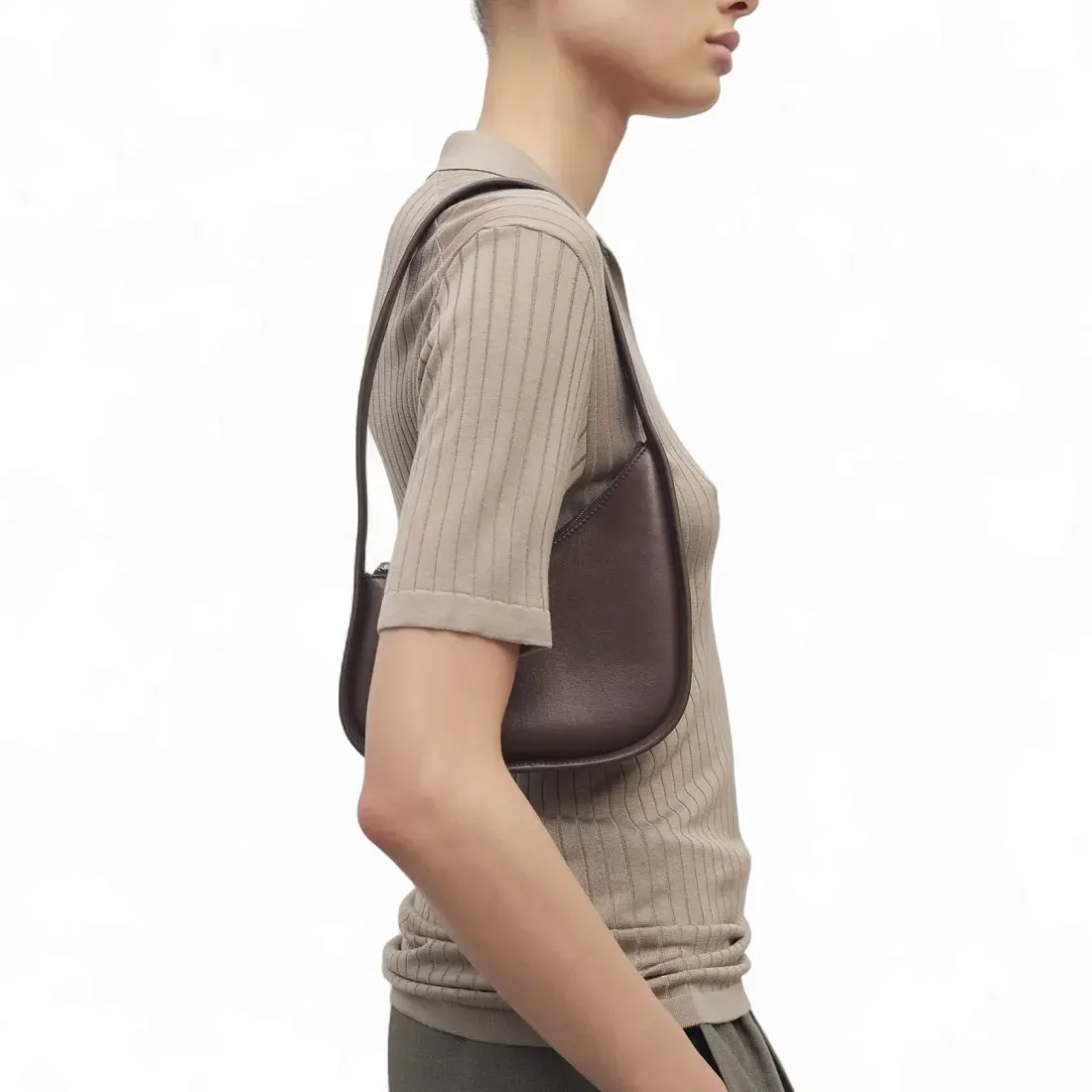 The Row Сумка Half Moon Brown Melange из кожи - фото 2