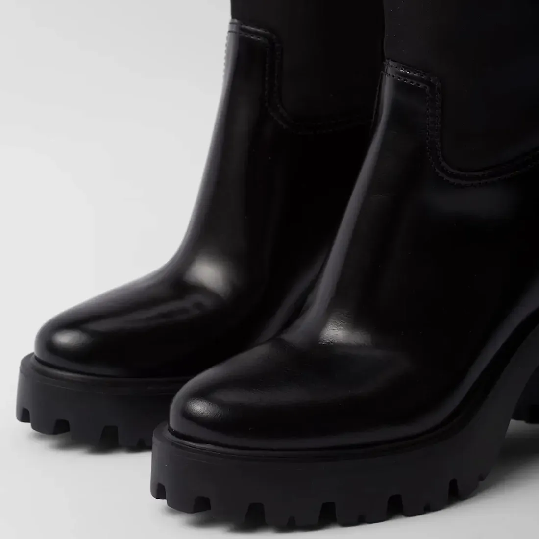 Prada Сапоги из кожи и Re-Nylon - фото 6