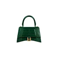 Balenciaga Сумка Hourglass Crocodile Embossed маленького формата Forest Green - фото 1