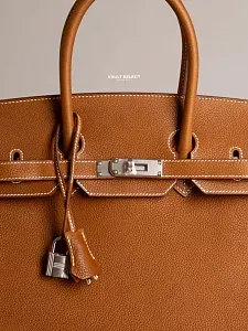 Hermès Сумка Birkin 35 Fauve Barenia Faubourg Palladium Hardware - фото 4