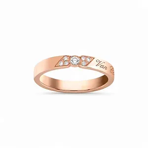 Van Cleef & Arpels Обручальное кольцо Toujours Signature Etoiles 3 мм Rose Gold - фото 3