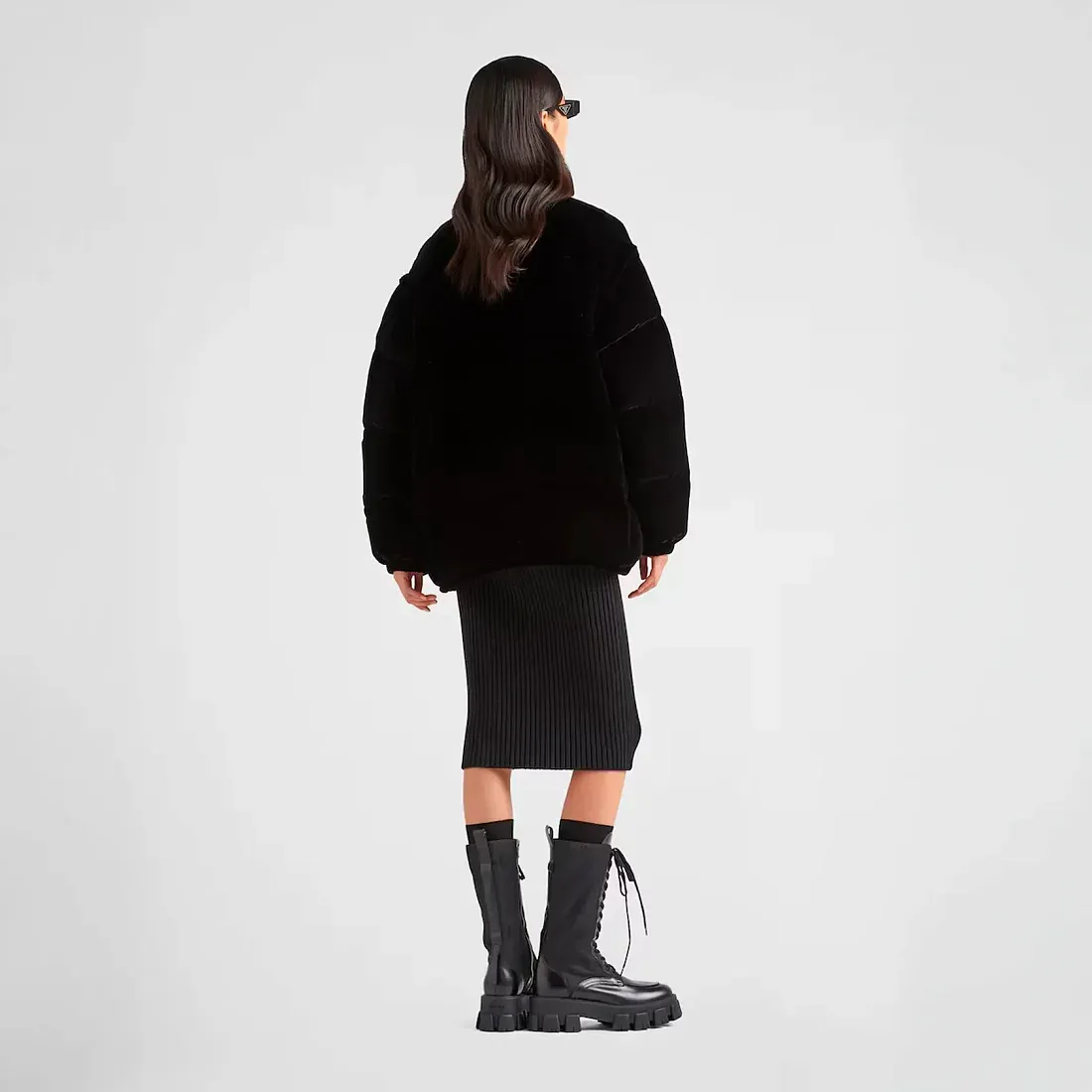 Prada Пуховик-трансформер из бархата - фото 5