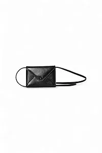 The Row Клатч Mini Envelope Black из кожи - фото 1