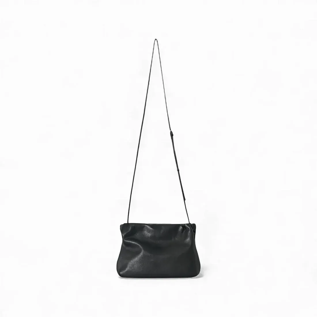 The Row Клатч Large Bourse Clutch Dark Brown из кожи Black - фото 3