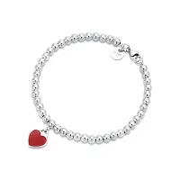 Tiffany & Co. Браслет Blue Heart Plaque Bead Bracelet Red - фото 1