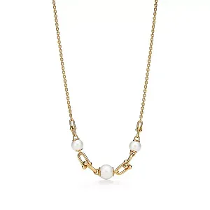 Tiffany & Co. Колье HardWear Link Necklace in Yellow Gold with Freshwater Pearls - фото 1