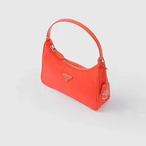 Prada Мини-сумка Re-Edition 2005 из Re-Nylon и сафьяновой кожи Orange - фото 3