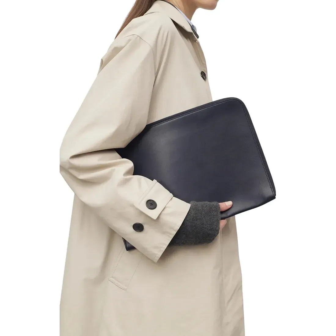 The Row Сумка Large Portfolio Wristlet Black из кожи Zaffiro - фото 2