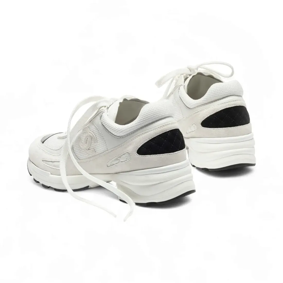 Chanel Тканевые кроссовки White / Black - фото 2