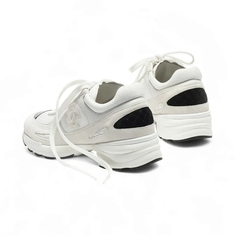 Тканевые кроссовки Chanel White / Black - фото 2