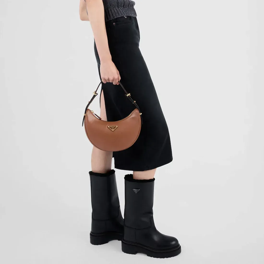 Prada Сапоги из кожи и овчины - фото 2