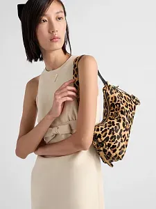 Prada Средняя сумка Aimee из кожи с леопардовым принтом - фото 5