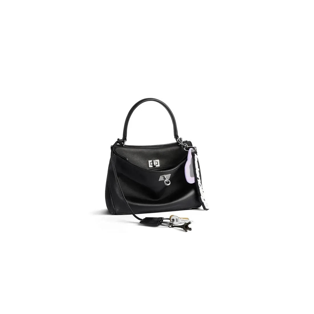 Balenciaga Сумка Rodeo Used Effect With Charms in Black мини формата - фото 2