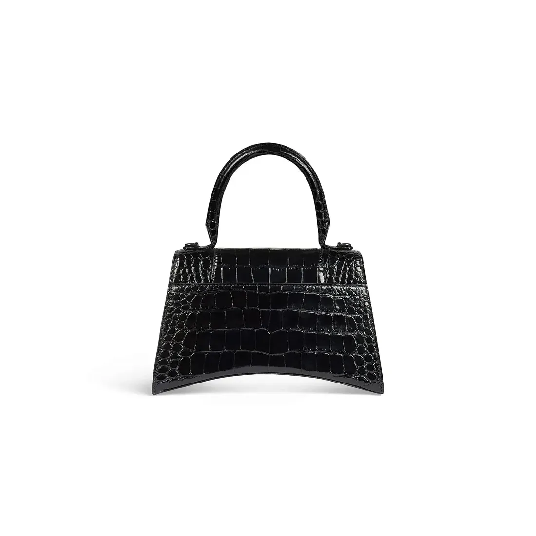 Balenciaga Сумка Hourglass Crocodile Embossed In Black маленького формата - фото 3