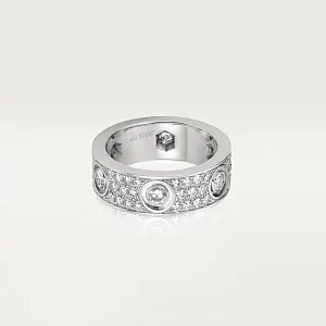 Cartier Кольцо Love с бриллиантовым паве Men White Gold 6 Diamonds - фото 1