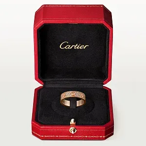 Cartier Обручальное кольцо Love с бриллиантовым паве Men Rose Gold - фото 4