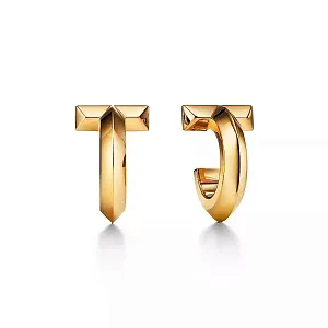 Tiffany & Co. Серьги T T1 Hoop Earrings in Yellow Gold - фото 1