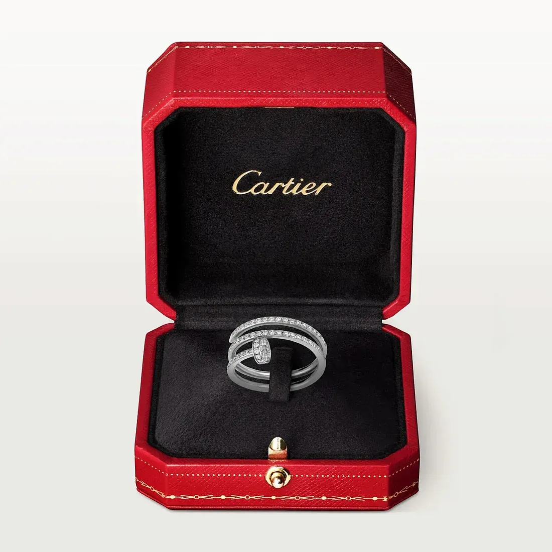 Cartier Двойное кольцо с бриллиантовым паве Juste Un Clou White Gold - фото 3