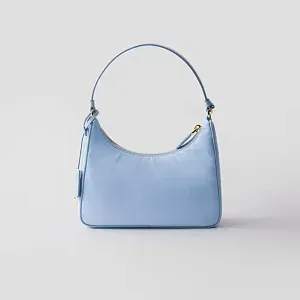 Prada Mини-сумка из Re-Nylon и сафьяновой кожи Re-Edition 2005 Pale Blue - фото 3