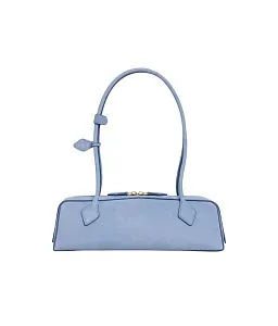Alaïa Сумка LE TECKEL среднего размера из телячьей кожи нубука Sky Blue - фото 1