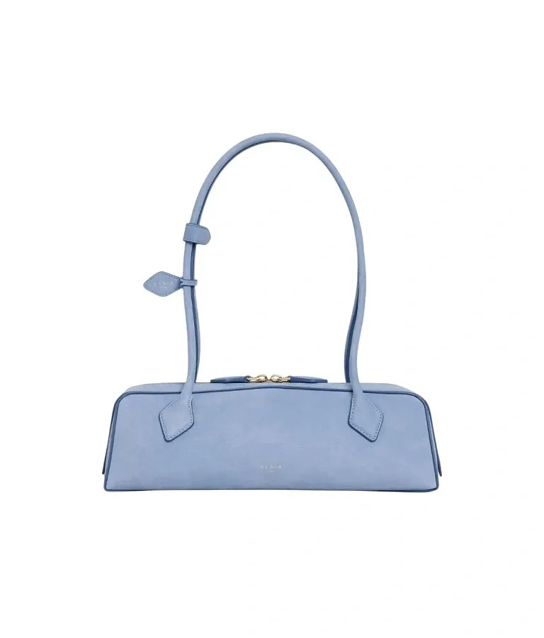 Сумка LE TECKEL среднего размера из телячьей кожи нубука Alaia Sky Blue - фото 1