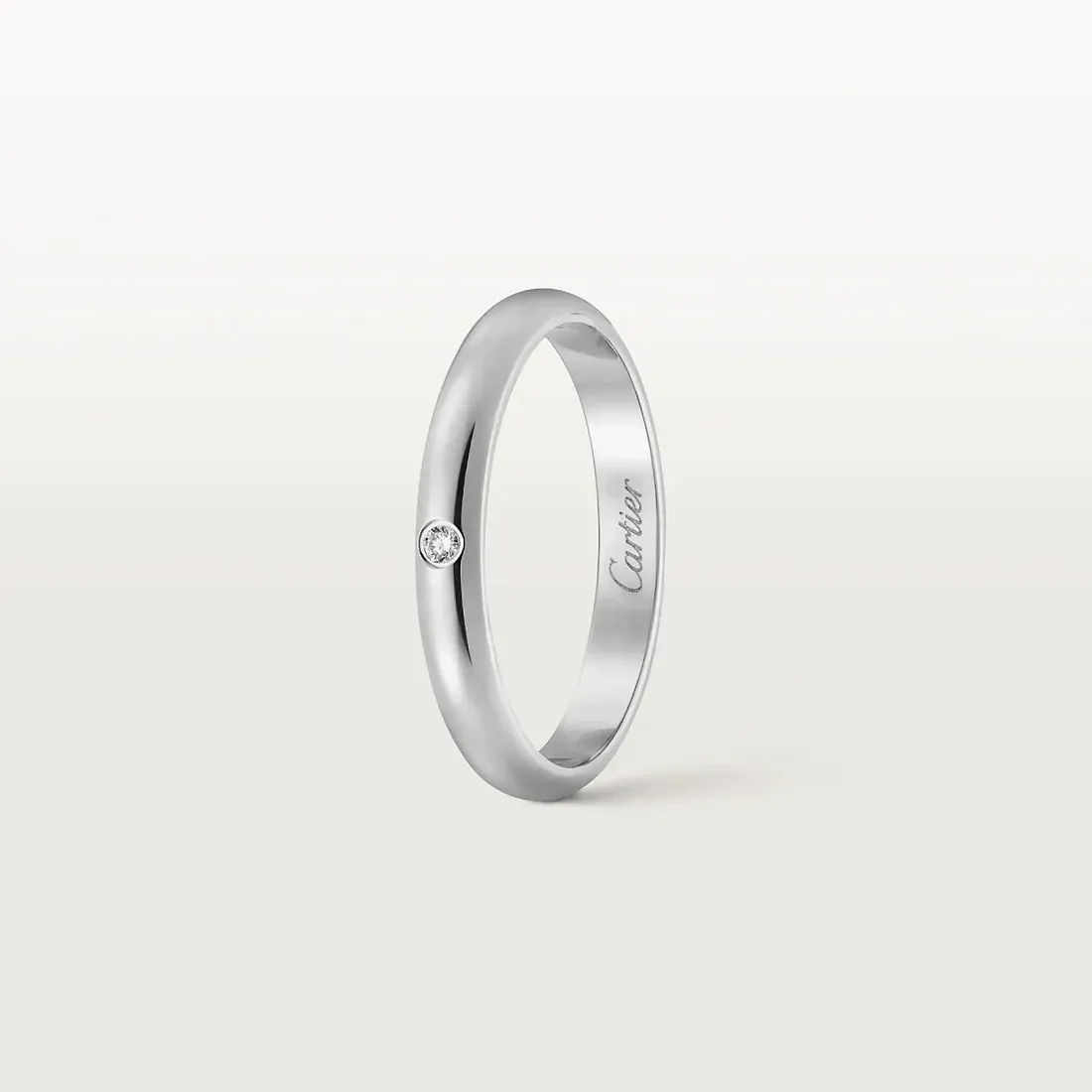 Cartier Обручальное кольцо с 1 бриллиантом 1895 2,6 мм Platinum - фото 3