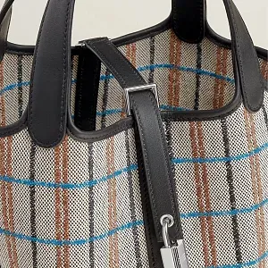 Hermès Сумка Picotin 18 Ecru Noir Fauve Bleu Zanzibar H Canvas Swift Palladium Hardware - фото 3