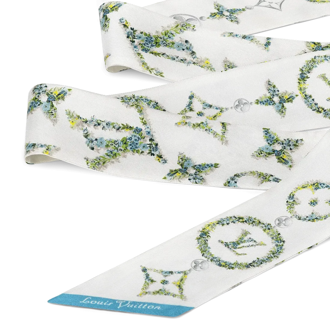 Louis Vuitton Шелковая лента Monogram Flowers BB Blue - фото 3